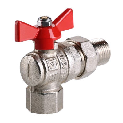  Кран шаровой полнопроходной  с полусгоном угл. VALTEC BASE 3/4'' рукоятка-бабочка, ВР-НР (8/64) купить в Воронеже