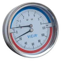 Термоманометр аксиальный VIEIR 0- 6 bar (1/50)