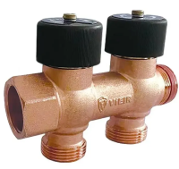  Коллектор водоразборный VIEIR с регулировычными вентилями 3/4''x2 вых. (40/1шт) купить в Воронеже