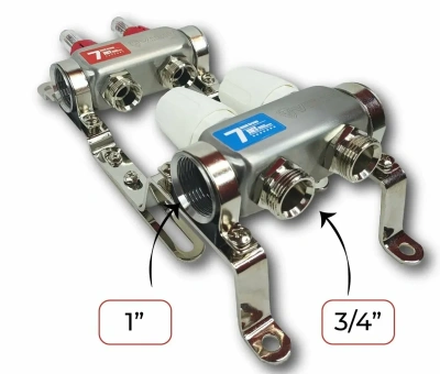  Коллекторная группа из нержавеющей стали в сборе с расходомерами без кранов  2 выхода VIEIR (1/5) купить в Воронеже