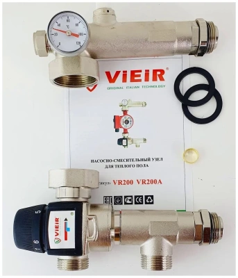 Насосно-смесительный узел 20-45гр с термометром VIEIR 130мм (1/10) купить в Воронеже