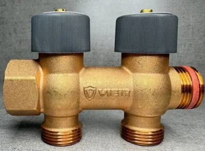  Коллектор водоразборный VIEIR с регулировычными вентилями 3/4''x2 вых. (40/1шт) купить в Воронеже