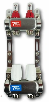  Коллекторная группа из нержавеющей стали в сборе с расходомерами без кранов  2 выхода VIEIR (1/5) купить в Воронеже