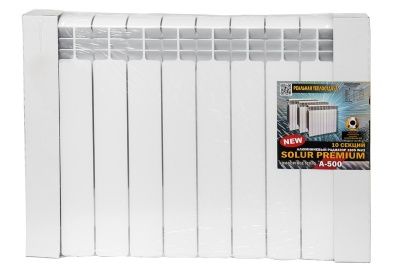  Радиатор алюминиевый  SOLUR PREMIUM A-500/80 10 секций 1,33кг 180Вт/секция купить в Воронеже