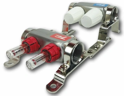  Коллекторная группа из нержавеющей стали в сборе с расходомерами без кранов  2 выхода VIEIR (1/5) купить в Воронеже