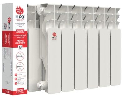  Радиатор алюминиевый НРЗ серия ЛЮКС 350/100 14 секций вес 0,8кг 121Вт купить в Воронеже