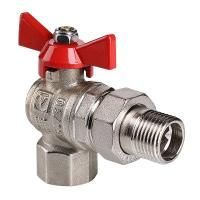 Кран шаровой полнопроходной  с полусгоном угл. VALTEC BASE 1/2'' рукоятка-бабочка, ВР-НР (8/96)