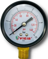 Манометр радиальный VIEIR 50мм 0-10 бар (1/100)