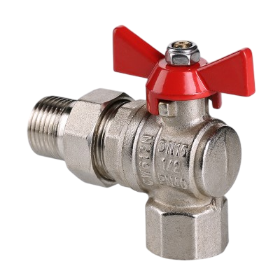  Кран шаровой полнопроходной  с полусгоном угл. VALTEC BASE 1/2'' рукоятка-бабочка, ВР-НР (8/96) купить в Воронеже