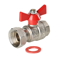 Кран шаровой полнопроходной  с накидной гайкой VALTEC BASE 3/4''x1'' рукоятка-бабочка,  ВР-ВР (12/72)