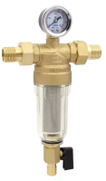 Самопромывной фильтр VIEIR  1" с манометром стекло (1/8)