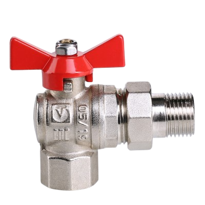  Кран шаровой полнопроходной  с полусгоном угл. VALTEC BASE 1/2'' рукоятка-бабочка, ВР-НР (8/96) купить в Воронеже